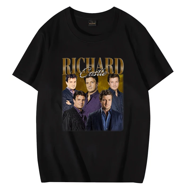 

Richard Castle T Shirt Unisex Casual Loose Oversized Tee shirt Man women ' s High Quality Hip hop Graphic Trendy Cotton T-Shirt