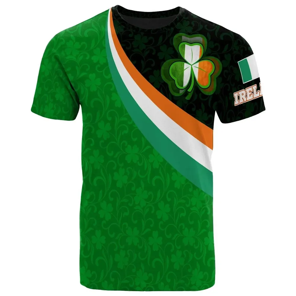 Summer Men's Irish St. Patrick's Day T-shirt 3D Printed Fashion Casual Street Short Sleeve O-neck Pullover Plus Size Clothing