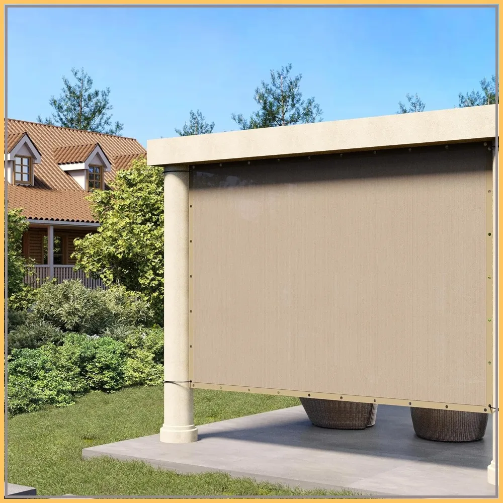 DIFY Tela de Sombra 10x10 FT con 90% de Protección Solar y Privacidad, con Ojales para Patio, Jardín, Pérgola, Toldo, Color Trigo