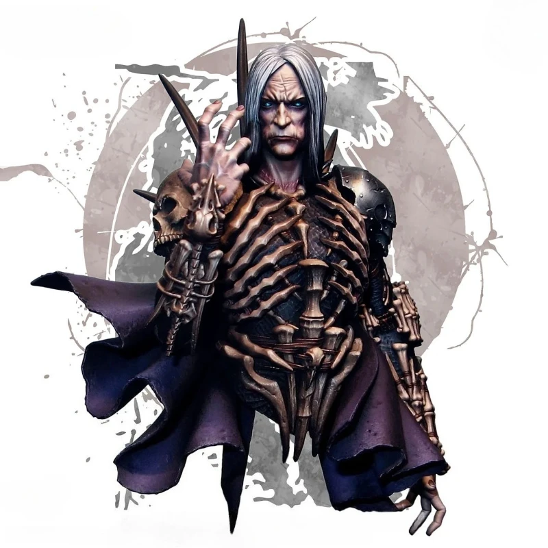 

1/12 Scale 90mm Die-Cast Resin Bust Model Kit Death Skeleton Warrior Statue Unassembled and Unpainted
