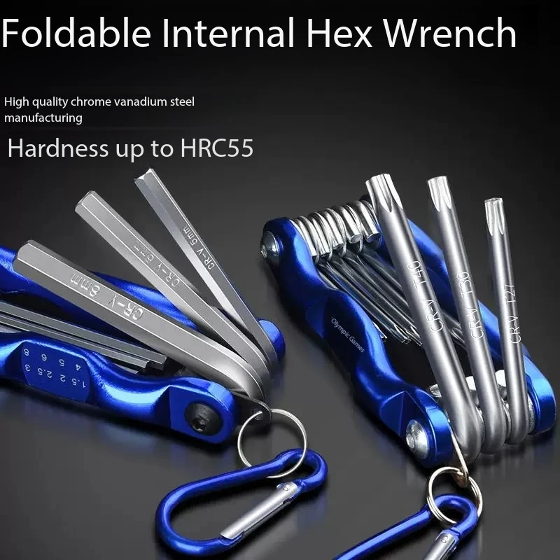 Metric Imperial Folding Hexagon Wrench Set Plum Blossom Screwdriver Universal Tool Kit for Home Auto Repair