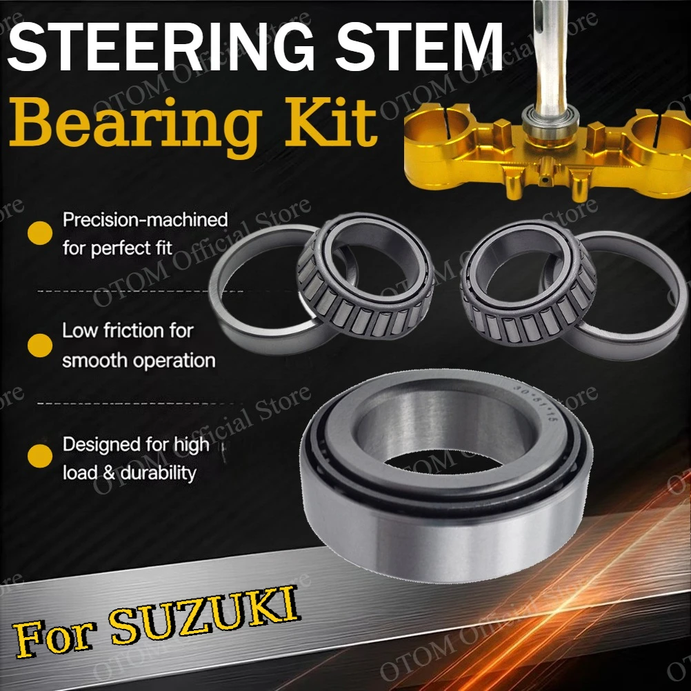 For SUZUKI Motorcycle Steering Stem Bearing Kit Directional Column Tapered Roller Bearings RMZ250 RMZ450 RMX450 RMZ 2004-2018