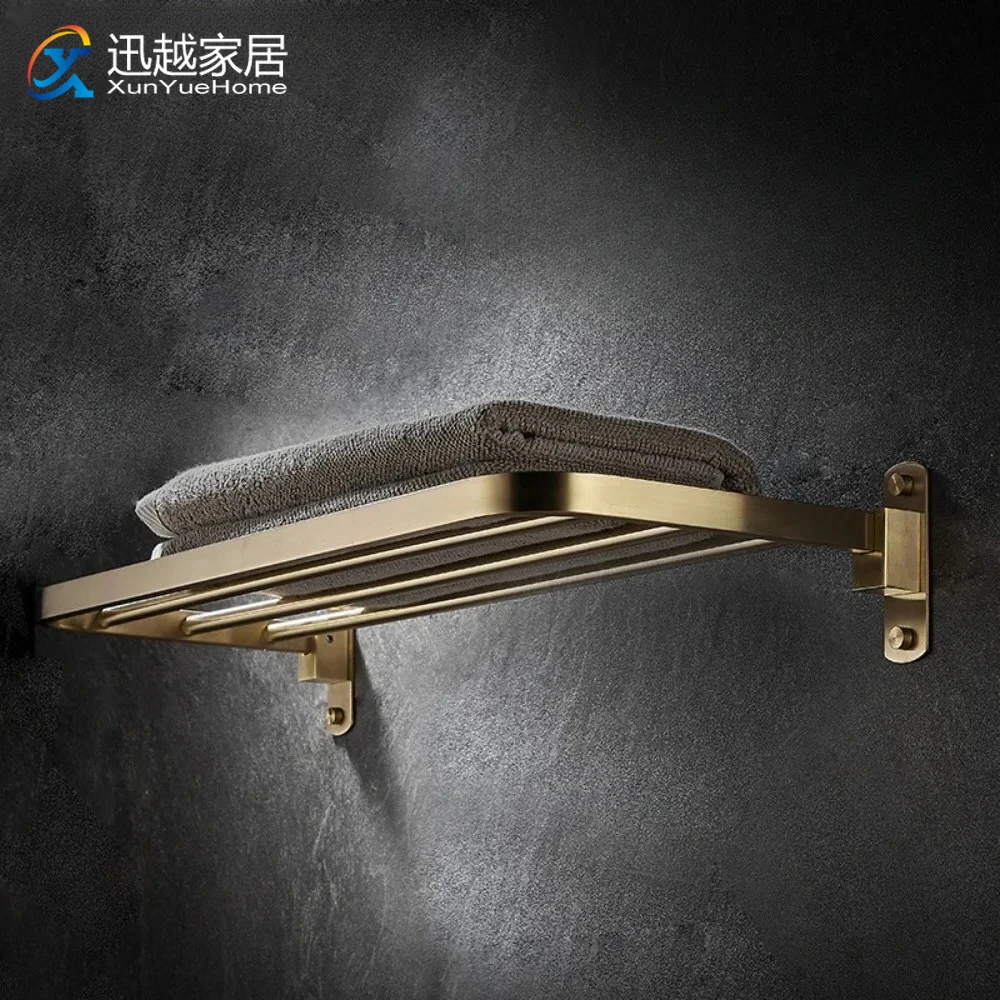 304-stainless-steel-bathroom-single-gold-folding-bath-towel-rack-bathroom-accessories-shower-shelf-wall-mounted-towel-holder