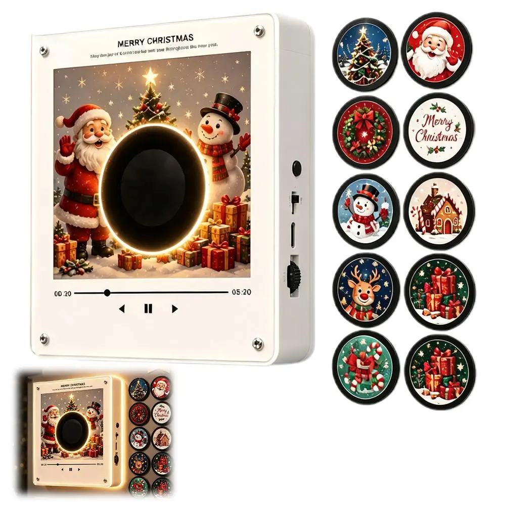 Retro Vinyl Record Refrigerator Magnet Christmas NFC Music Creative Gift Music Player 9 CDs Magnetic Decoration view 6