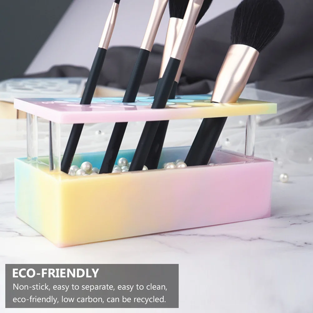 1 مجموعة فرشاة للمكياج تصنيف إدراج قالب سيليكون لتقوم بها بنفسك قالب لسطح المكتب زخرفة صندوق تخزين راتنجات الايبوكسي الملحقات الحرفية #1