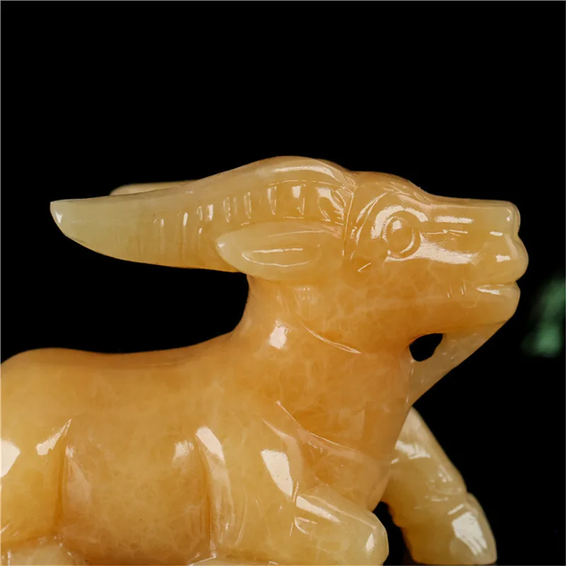 Natural jade beige jade sheep ornament, fortune-bringing zodiac sheep, home and office entrance feng shui decoration, opening gi