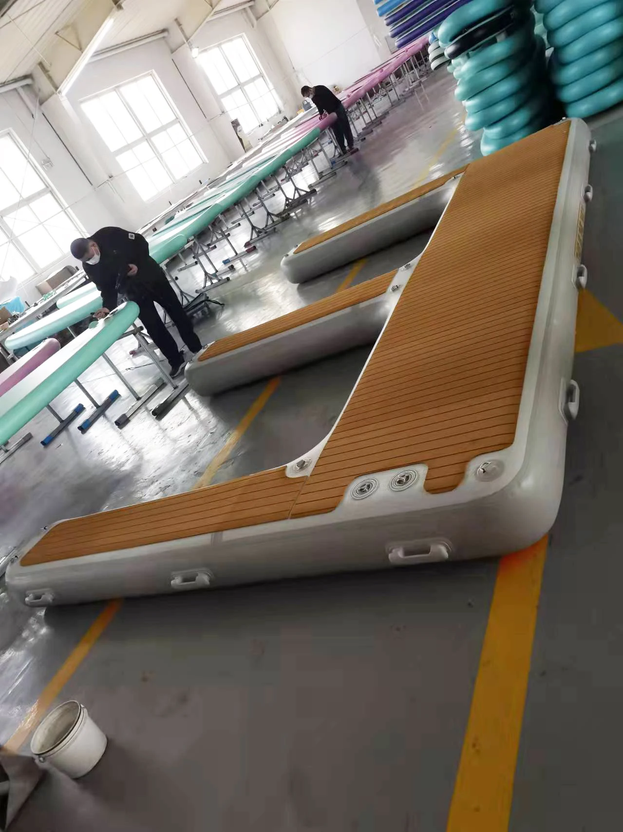 نفخ جت سكي العائمة حوض اليوغا منصة المياه البحر قارب الصيد عائم #6