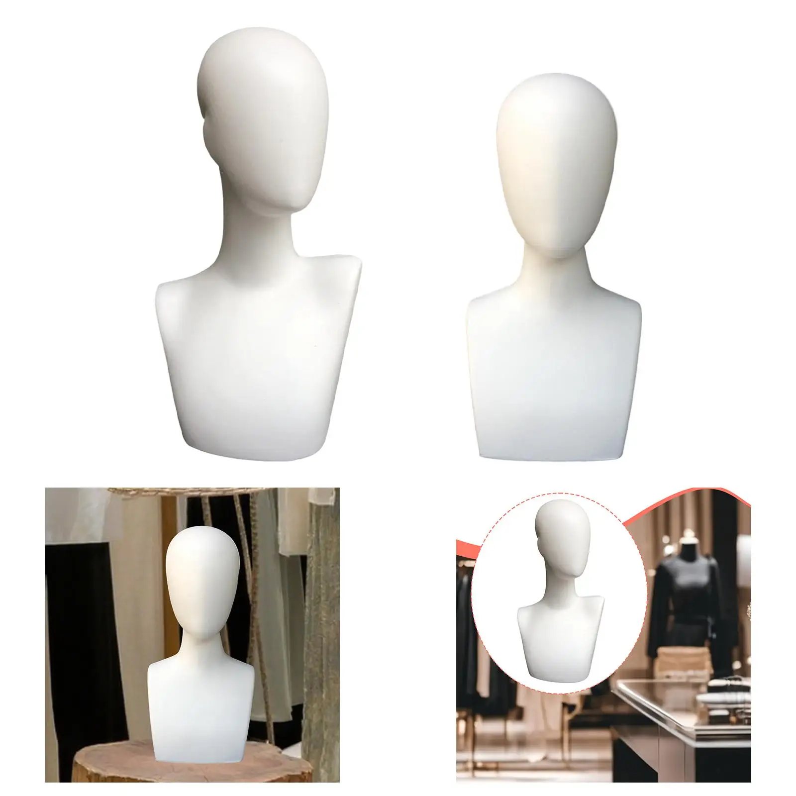 Mannequin Head Stand Hair Salon Display Styling Holder Art Decoration Model for Hat Glasses Necklace Scarves Jewelry