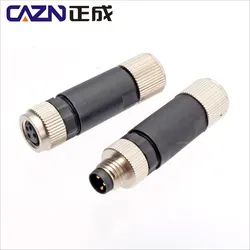 M8 Plastic A B D Coding Plug Waterproof IP67 Angled Female 3 4 5 6 8 Pins Screw Solder Type Field Attachable Connectors