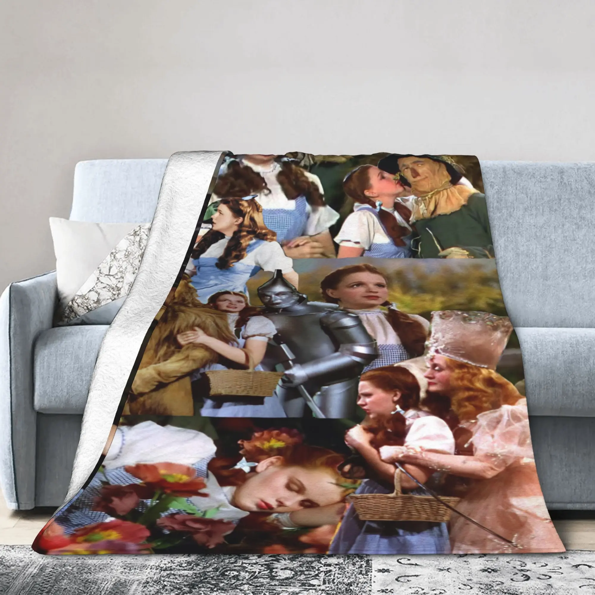 Wizards of Ozs Movie Blankets Cowardly Dorothy Tin Wool Awesome Soft Throw Blankets for Home  Winter