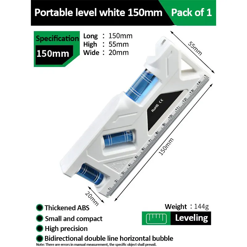 Mini-niveaumeter Hoge precisie horizontale verticale maatregel Metrische liniaal Gradenboog Thuis Draagbare magnetische zakniveaumeter - afbeelding 1