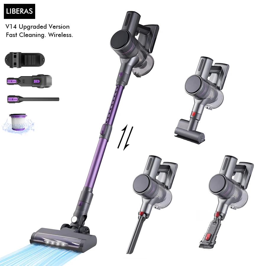 V14 Handheld Wireless Vacuum Cleaner 28kPa Powerful 8 in 1 Electric Vacuum Sweeper Cordless Home Car Remove Mite Dust Cleaner