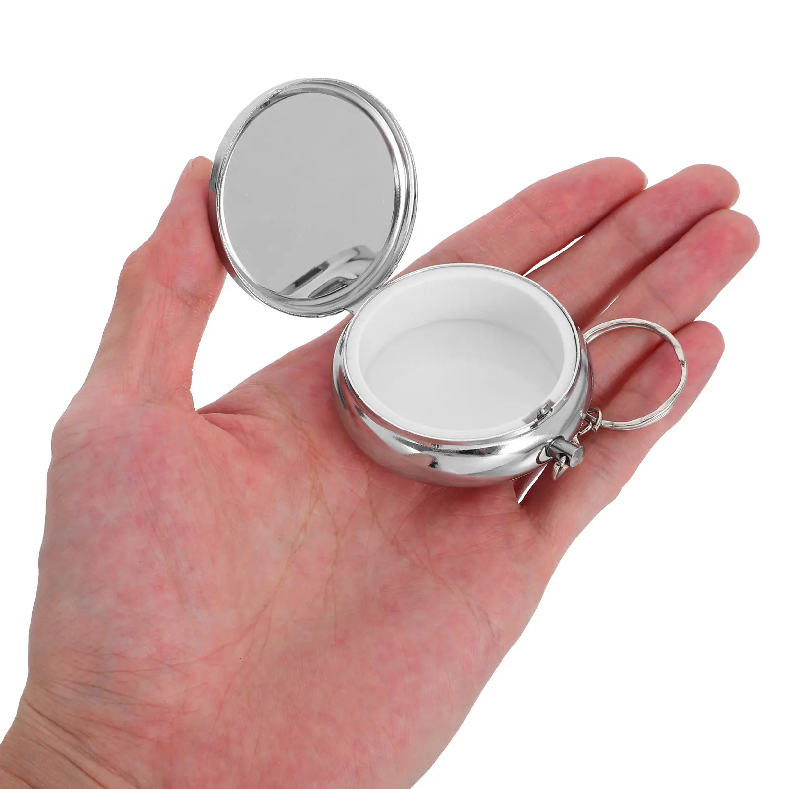 2Pcs Keychain Pill Organizer Compact Portable Mini Medicine Container Emergency Storage Case for Travel Daily Use