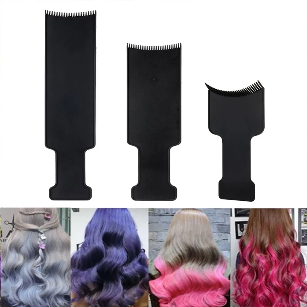 3PCS Reusable Lightweight Hair Coloring Brush With Teeth 3 Sizes Hair Dye Brush Kit Balayage Highlighting Board For Hairstylist