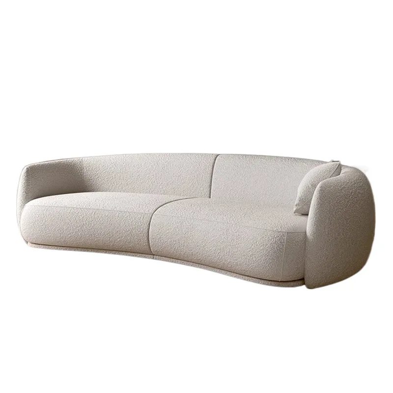 

curved sofa small apartment Internet celebrity blogger recommended fabric sofa living room designer furniture