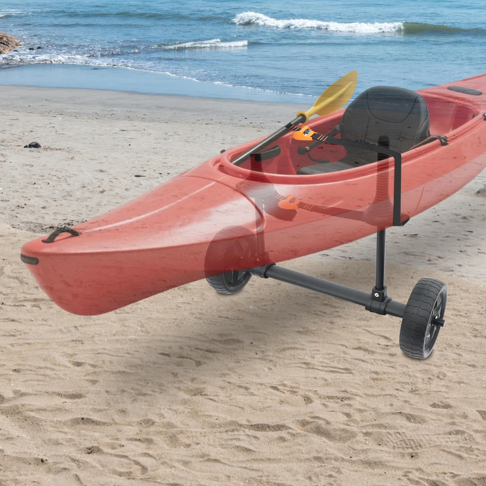 Kayak Cart Canoe Transport Trolley Large All Terrain Wheels Portable Kayak Trolley with Fixing Strap for SUP Paddleboard view 5