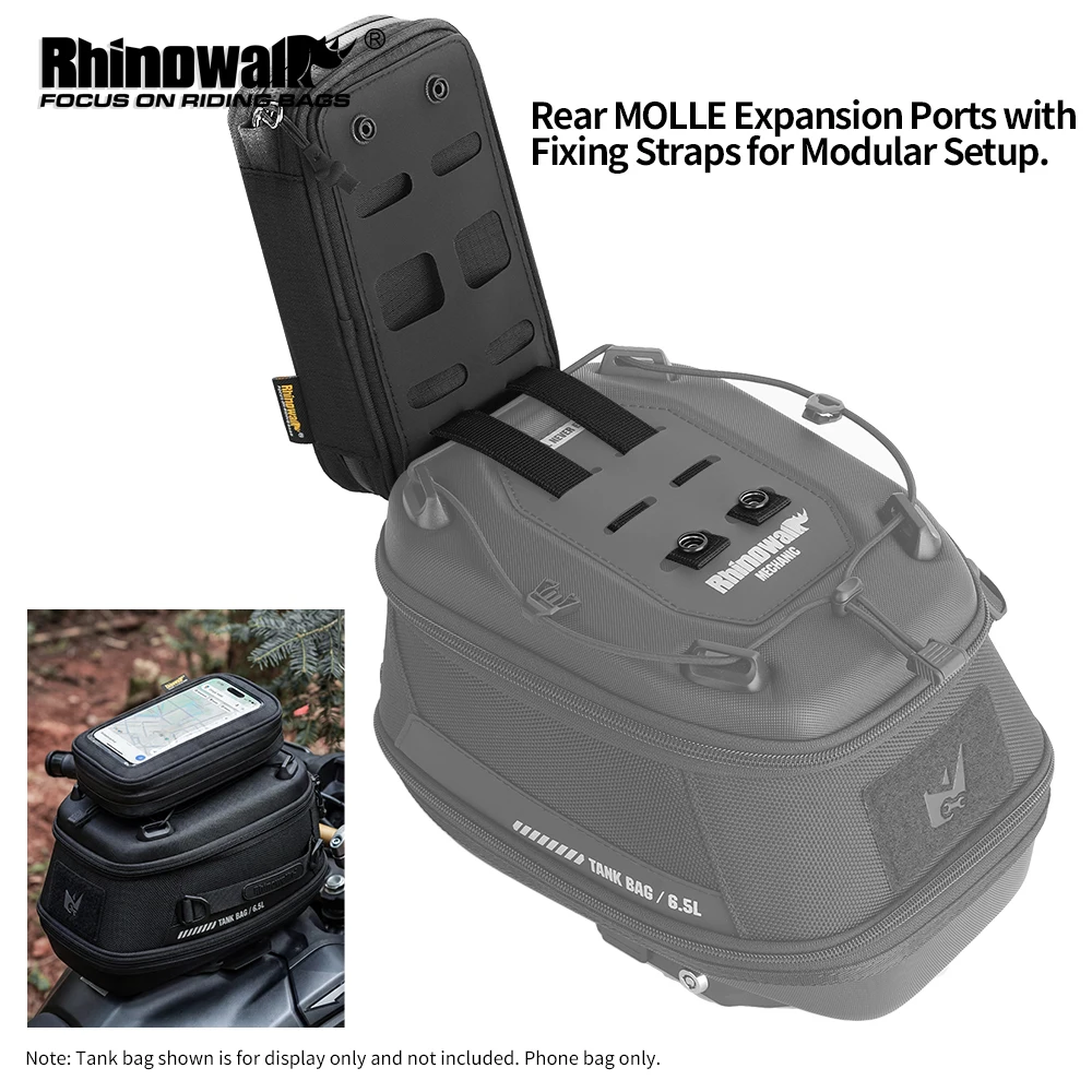Rhinowalk Motocycle Phone Bag 7 inch Multi-Functional Navigation Dedicated Touchscreen Molle System Tool Bag Riding Storage Bag