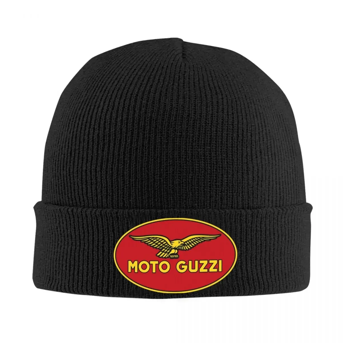 Guzzi Motorcycles Moto Knitted Hat Beanies Autumn Winter Hats Warm Casual Eagle Logo Cap for Men Women