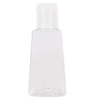 10/50/100Pcs 30ml 투명 플라스틱 사다리꼴 빈 짜기 병 플립 캡 리필 가능 손 소독제 드롭 배송