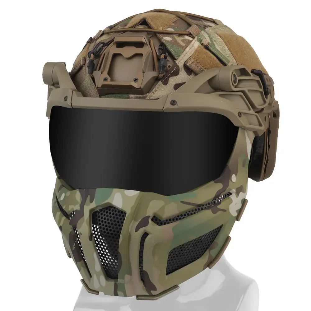 Tactical Fast Helmet 3 in 1 Removable Hunting Combat Helmet Fully Protected Version Riding CS Paintball Airsoft Helmet