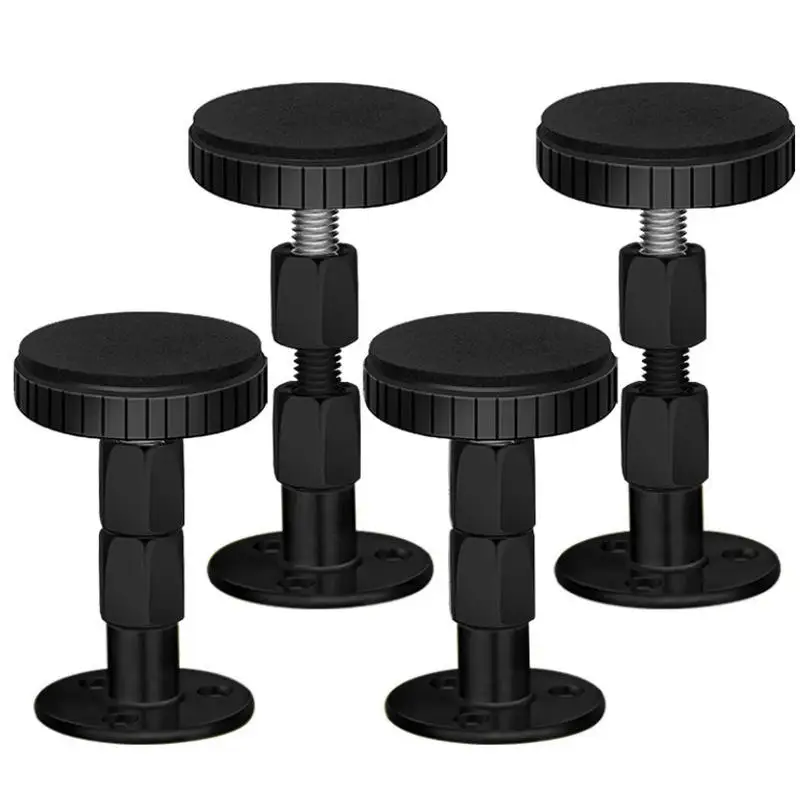 Lot de 4 embouts anti-choc et anti-bruit, réglables de 27 à 64 mm, construction métallique avec rembourrage en EVA, ruban adhésif puissant, polyvalents pour lit, armoire, table, étagère, canapé, stabilisateur de meubles anti-basculement, cadeau silencieux pour la maison