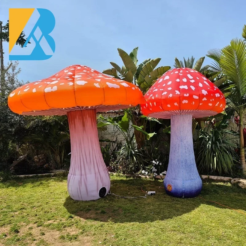 

Bespoke Bachelor Party Supplies Big Inflatable Mushroom for Jungle Theme Stage Decoration Toy