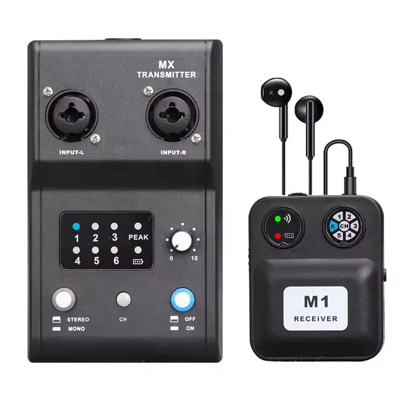 ABZW For DJ Stage Studio Sound System Headset Headphones Wireless In-Ear Monitors System Audio Receiver Transmitter Earphones