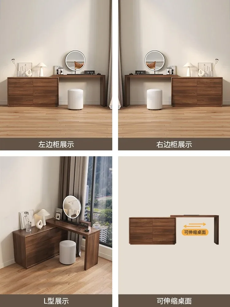 Closet dressing table bedroom modern simple solid wood frame master bedroom dressing table storage