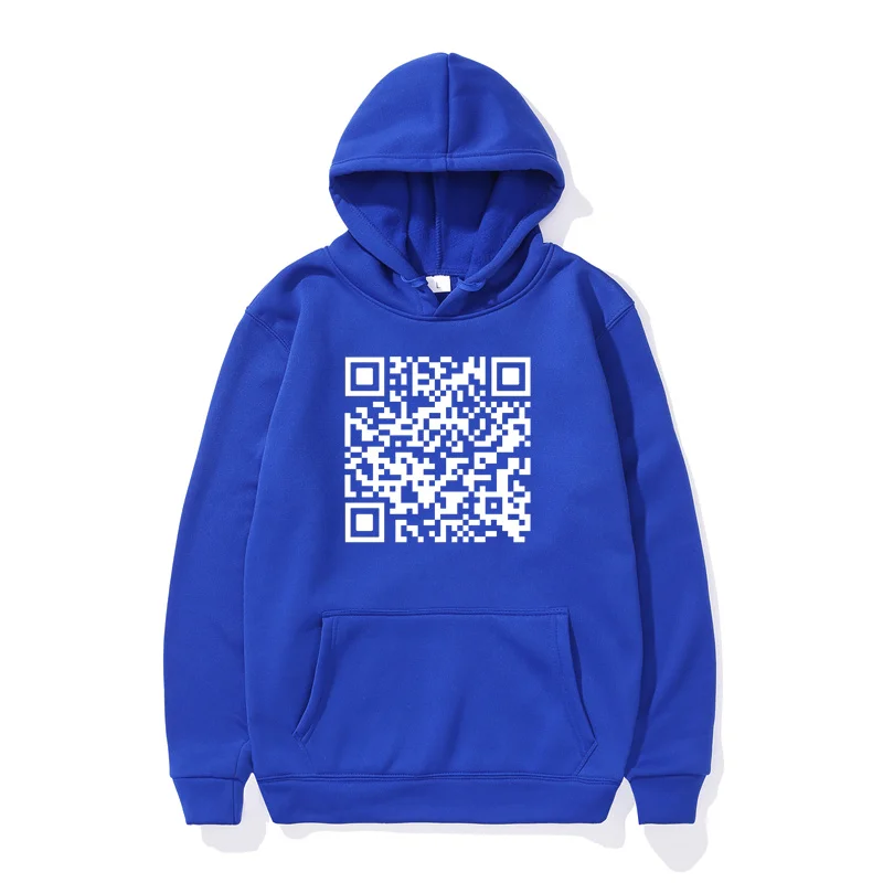 F You QR Code Hoodies Funny Adult Humor Joke Weird Gift Pullovers Soft Unisex Casual Hooded Sweatshirts