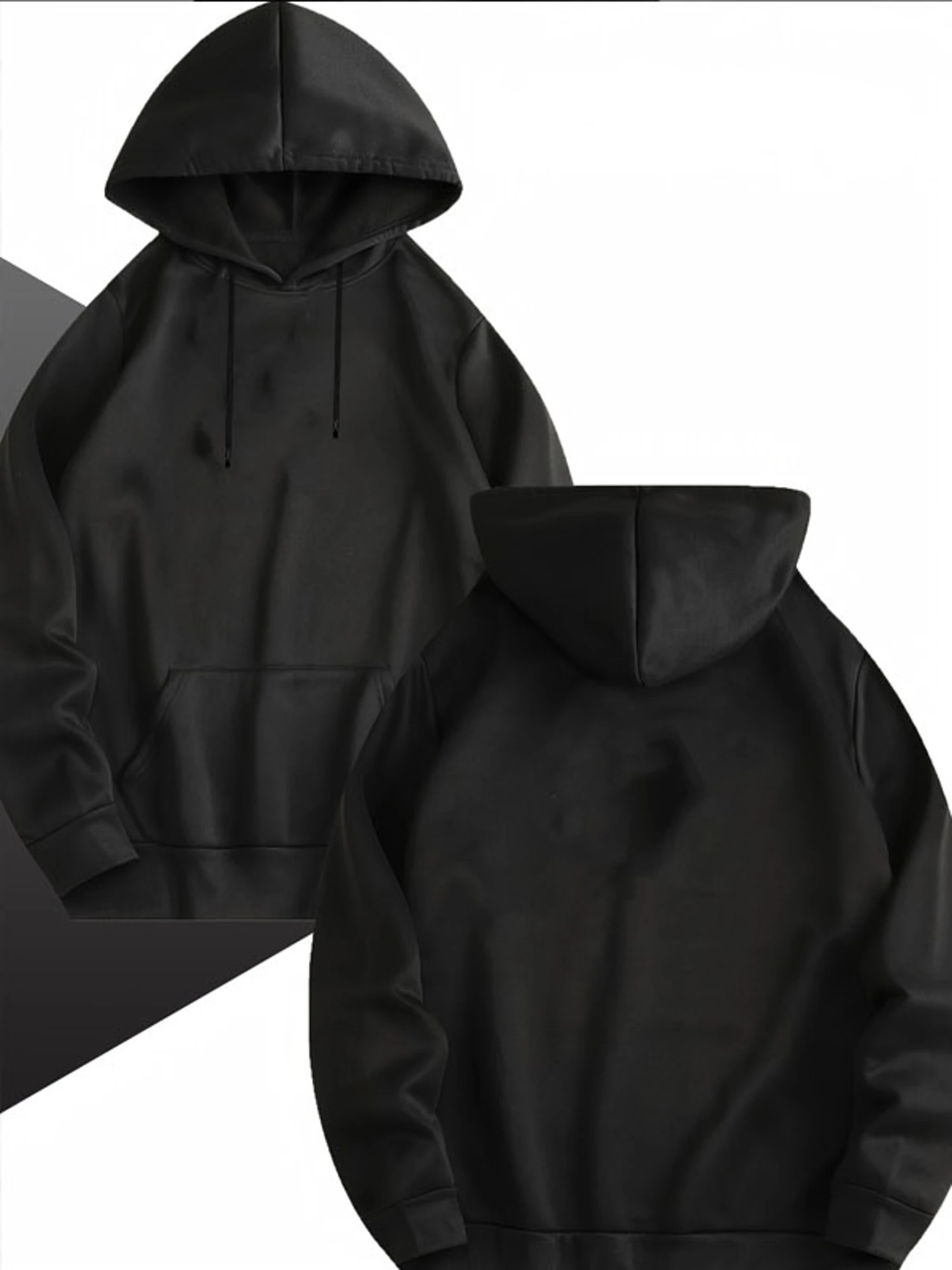 Men's Hooded Sweatshirt for West Coast of Los Angeles - Gothic Script English Back Print Baggy Pockets Hooded T-Shirt