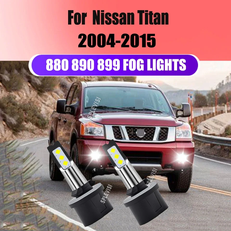 2x 880 CSP LED Fog Light Bulbs 6000K White 12v For Nissan Titan 2004 2005 2006 2007 2008 2009 2010 2011 2012 2013 2014 2015