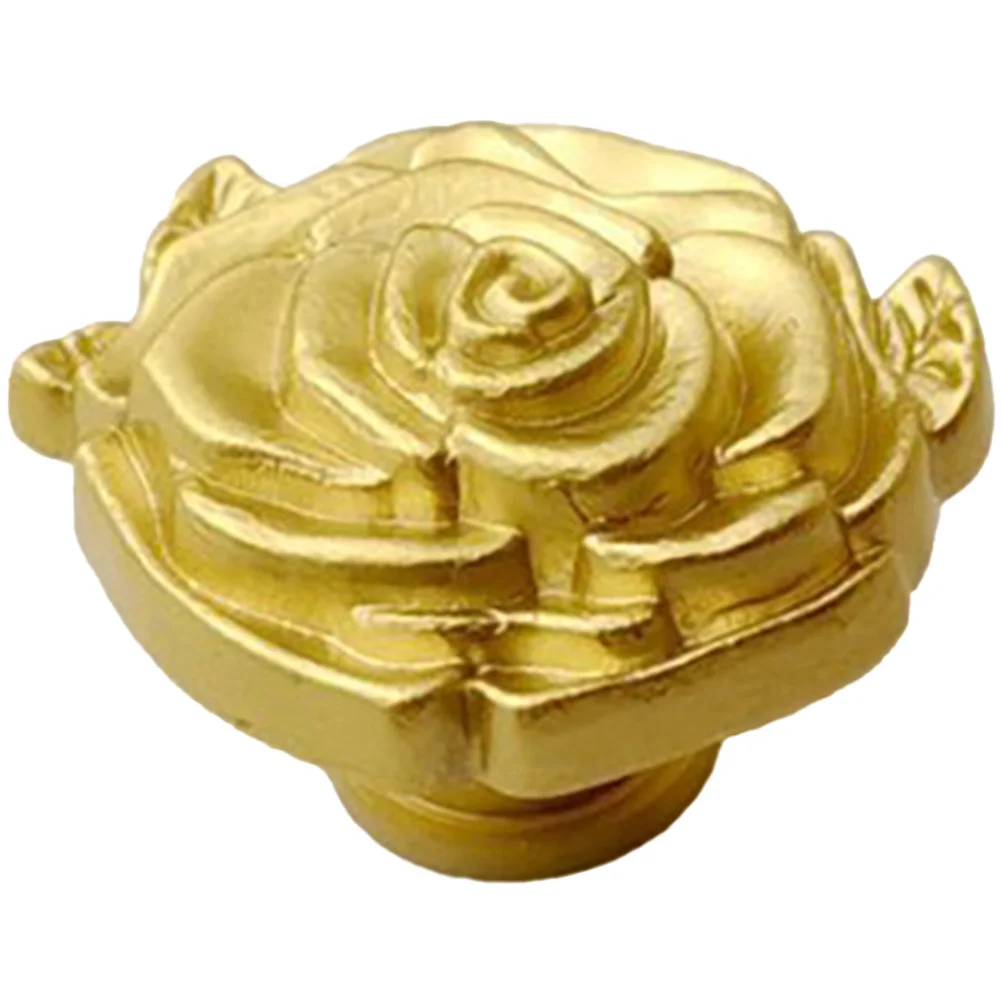 

Elegant Rose Shaped Cabinet Knob Brass Furniture Handle for Drawer Door Wardrobe Retro Home Decor Upgrade Replacement