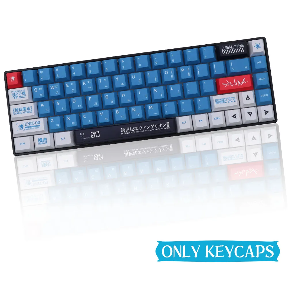 Russian/Korean/English language Eva 00 01 02 04 08 PBT Keycaps Cherry Profile PBT 한글 for ansi layout  Mechanical keyboard