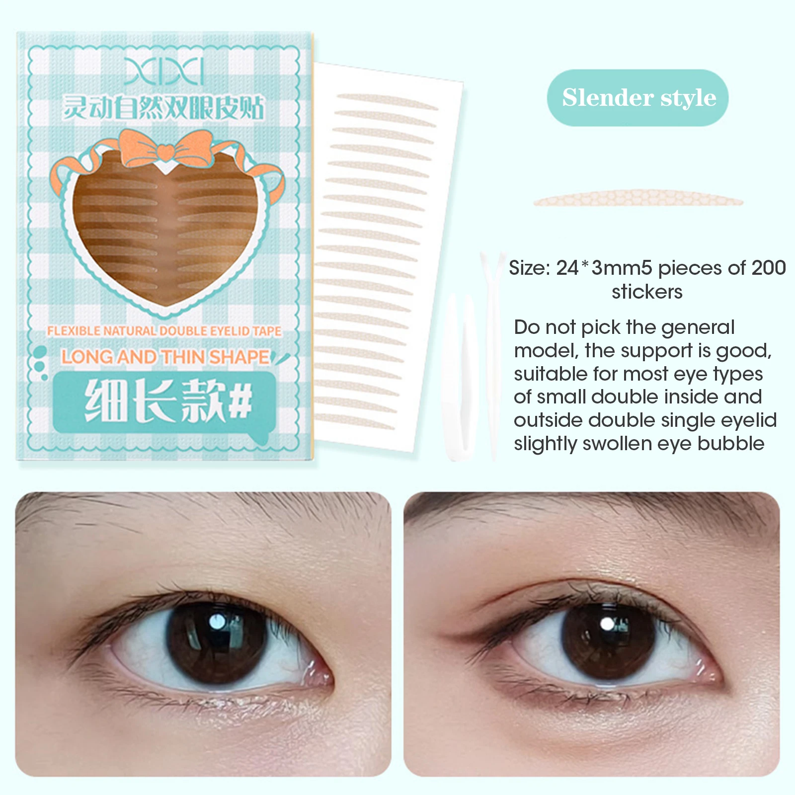 200/240/400Pcs/box Big Eyelid Tape Sticker Double Fold Self Adhesive Eyelid Tape Stickers Makeup Clear Invisible Fallen Eyelids