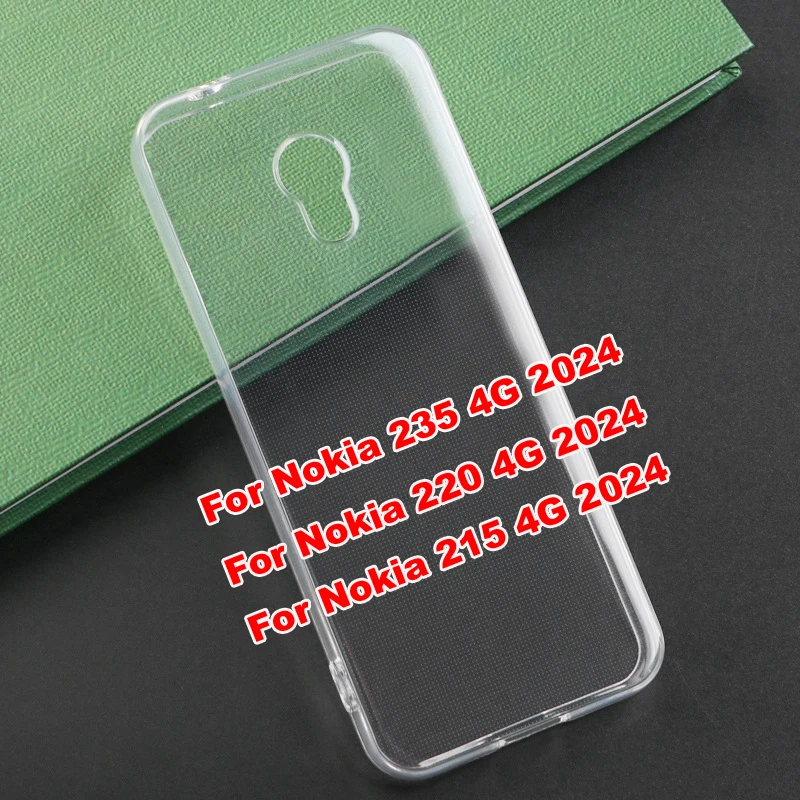 Transparent Phone Case For Nokia 235 4G 2024 Case Silicon Soft TPU Back Cover For Nokia 220 215 2024 Etui for Nokia 215 4G Shell