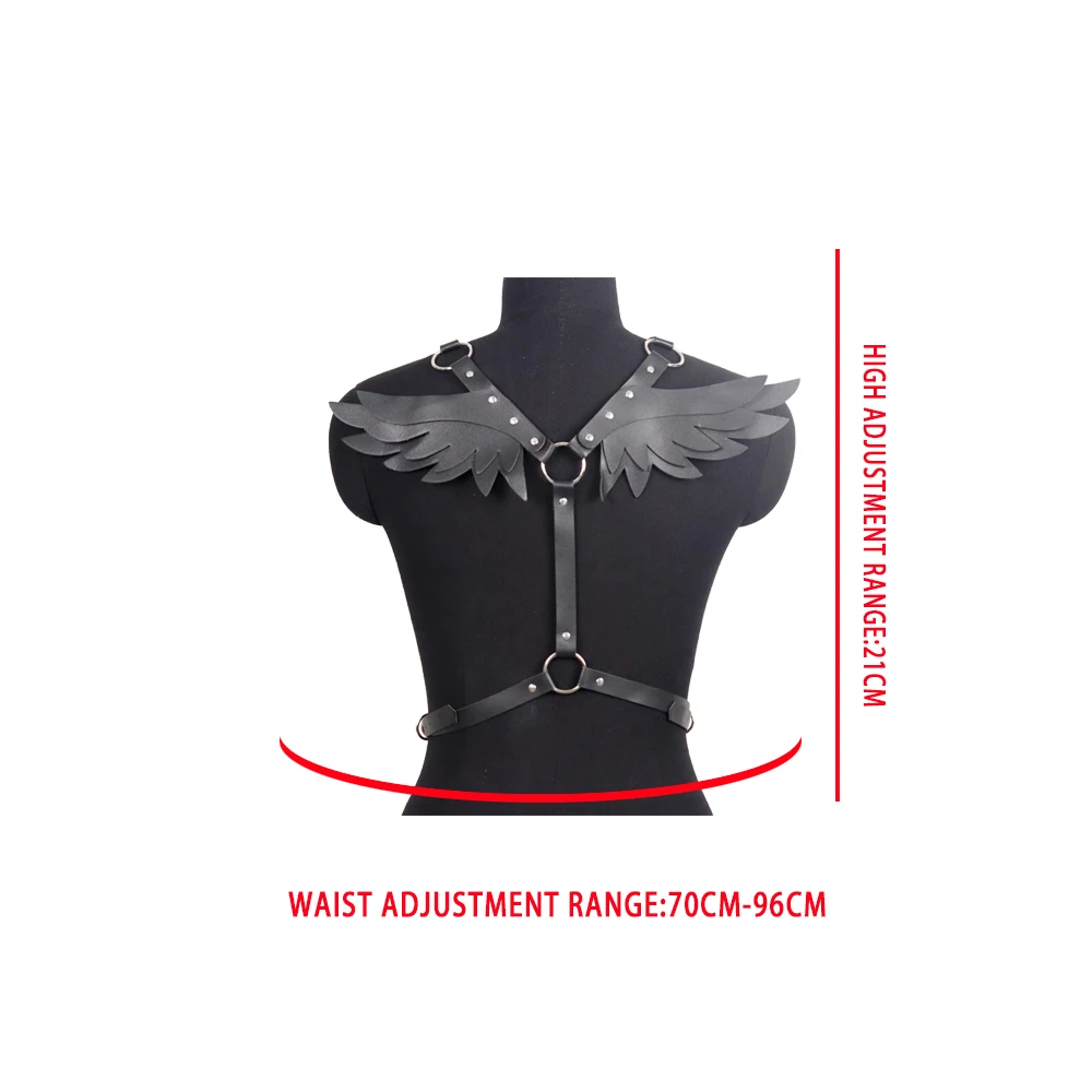 Girls Leather Wings Harness Fancy Underwear Sexy Women Straps Wedding Bridal Leagues Goth Top Body Bondage Equipment Rave Outfit