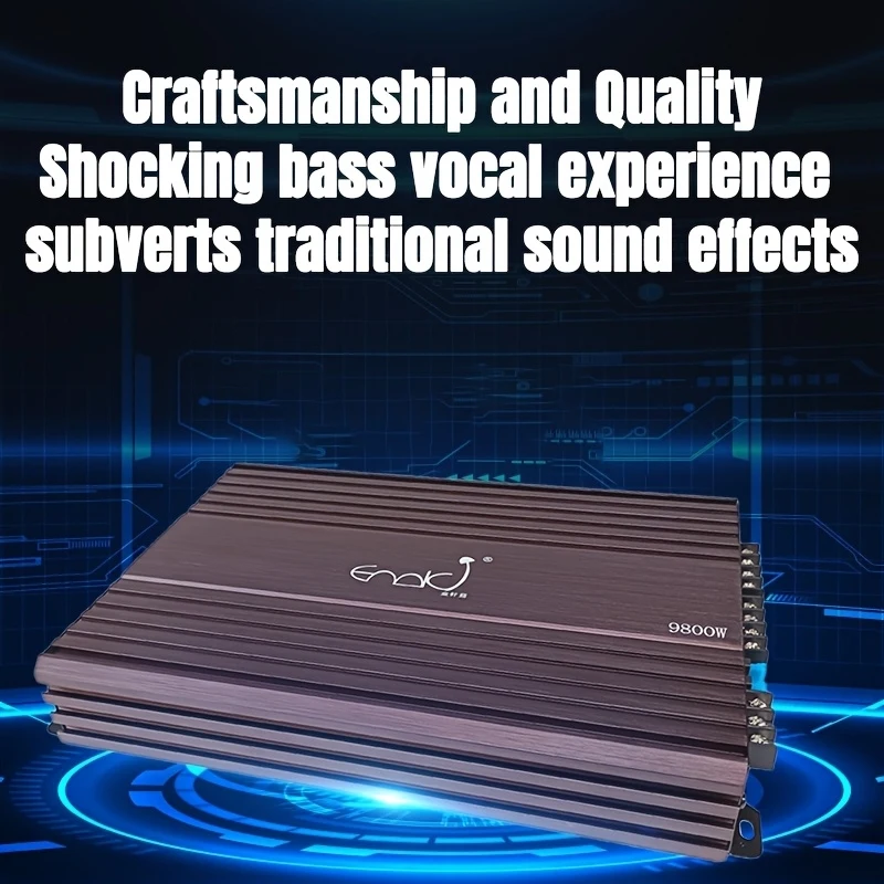 Recently upgraded9800WHigh-performance four-channel car stereo amplifier，Aluminum Alloy Material，Designed specifically for car s
