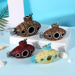 Aquarium Fish Tank Decorations Landscape Submarine Wreck Ship Vintage Resin Design Boat Aquarium Accessories Home Decorations