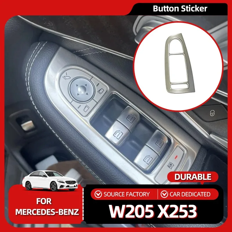 

Внутренние наклейки на правый шлем для Mercedes-BenzW205 X253 C-Class GLC, подлокотник для внутренней двери, кнопка переключения окна, крышка панели