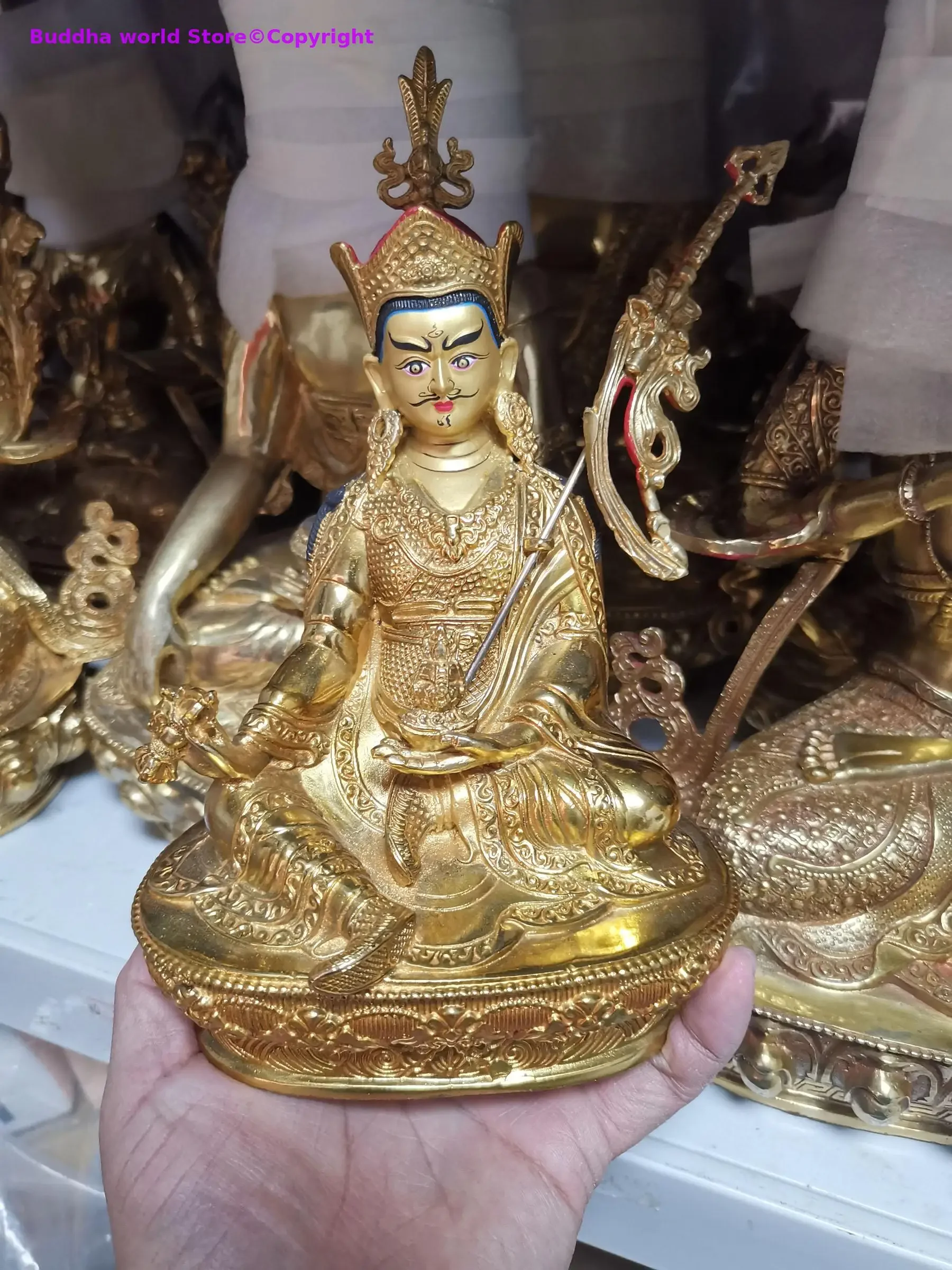 

Buddhism Padmasambhava Guru Rinpoche Buddha statue Tibet temple HOME gilded copper Buddha statue bless safe health good luck