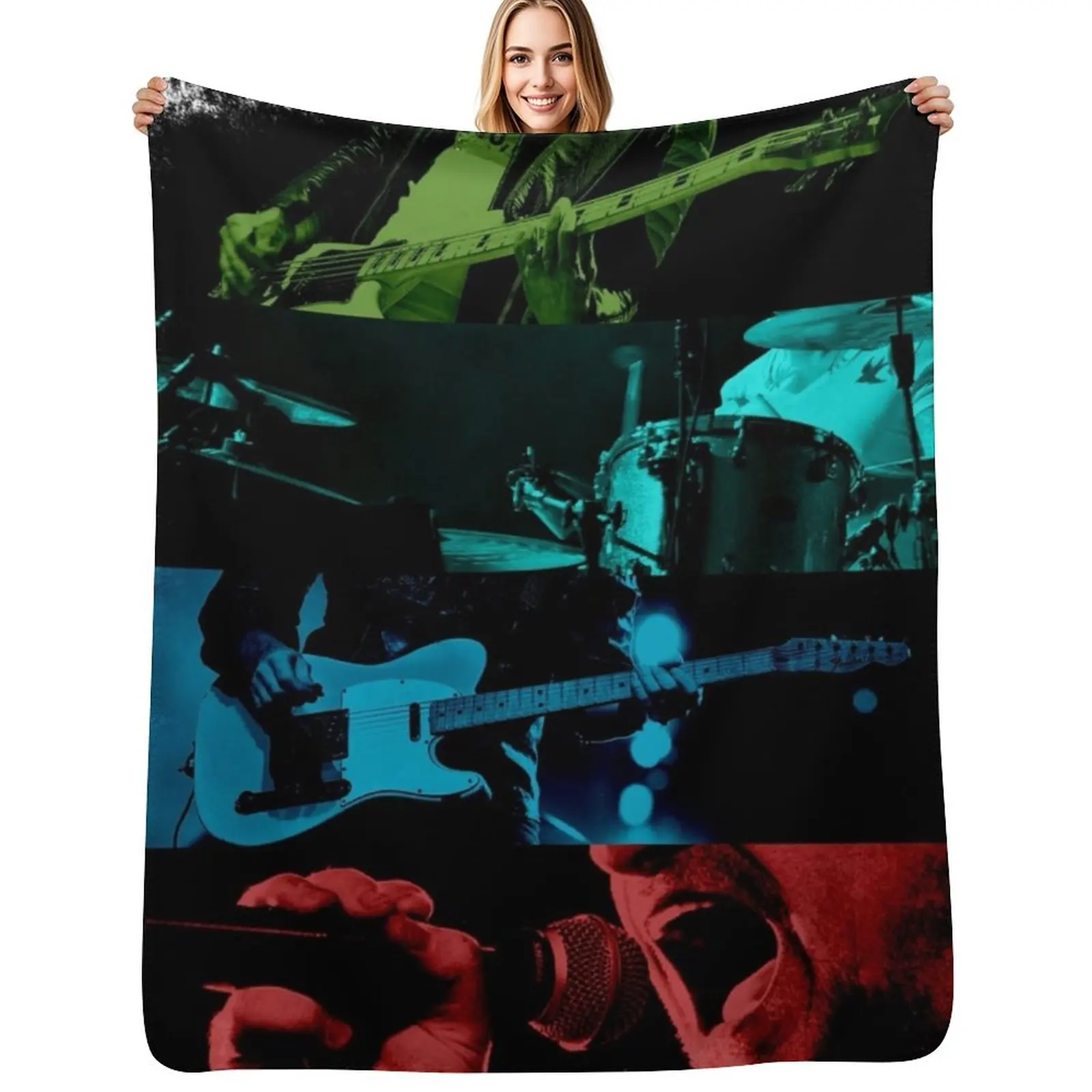 

u2 full band Throw Blanket Soft Sherpa Fleece Warm Blanket for Winter