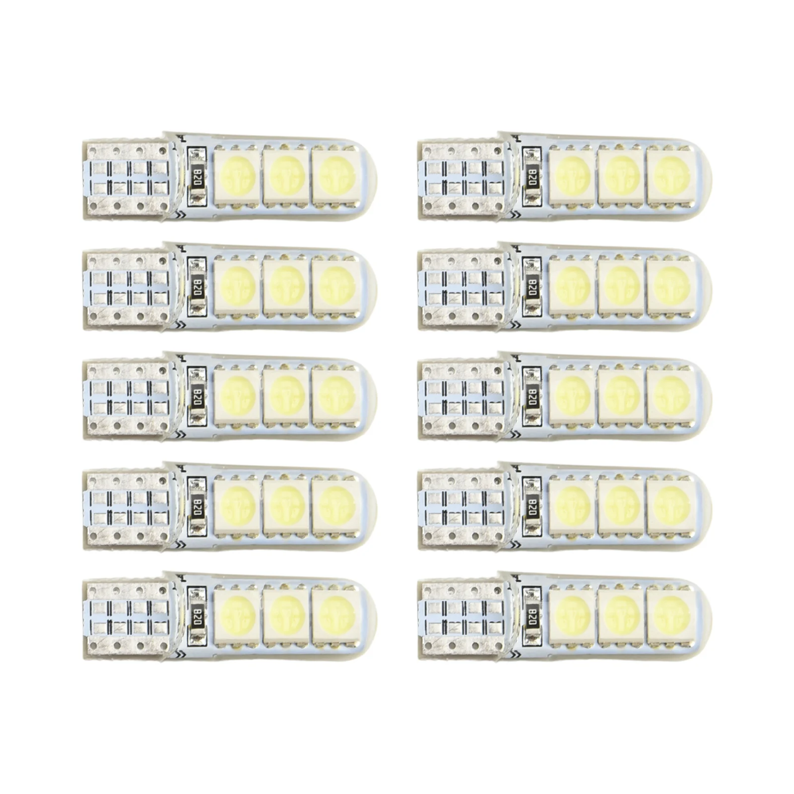 쉘 웨지 캔버스 LED 램프, 실리콘 조명, 흰색 12V DC 번호판 돔 T10-5050-6SMD, 새로운 교체