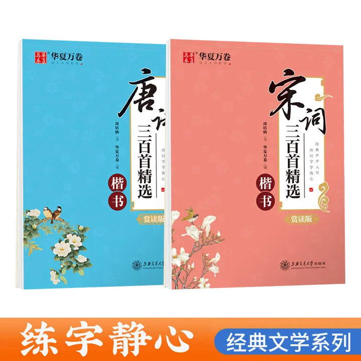 Chinese Tang Song Poetry Regular Script Calligraphy Copybook | Hard Pen Writing Practice Book | Tracing Copybook for Beginners