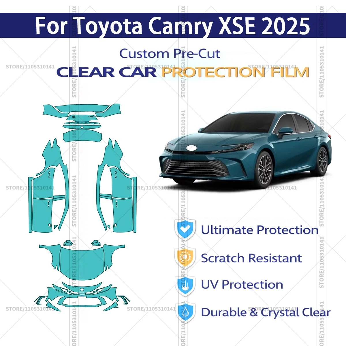 

Для Toyota Camry XSE 2025: Предварительно вырезанная прозрачная защитная пленка (PPF) для автомобиля, профессиональная автомобильная пленка PPF для полной оклейки кузова