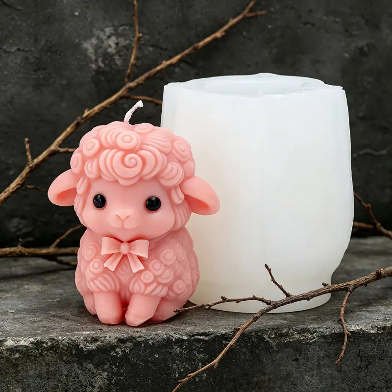 Cute Sheep Silicone Candle Mold for DIY Crafts