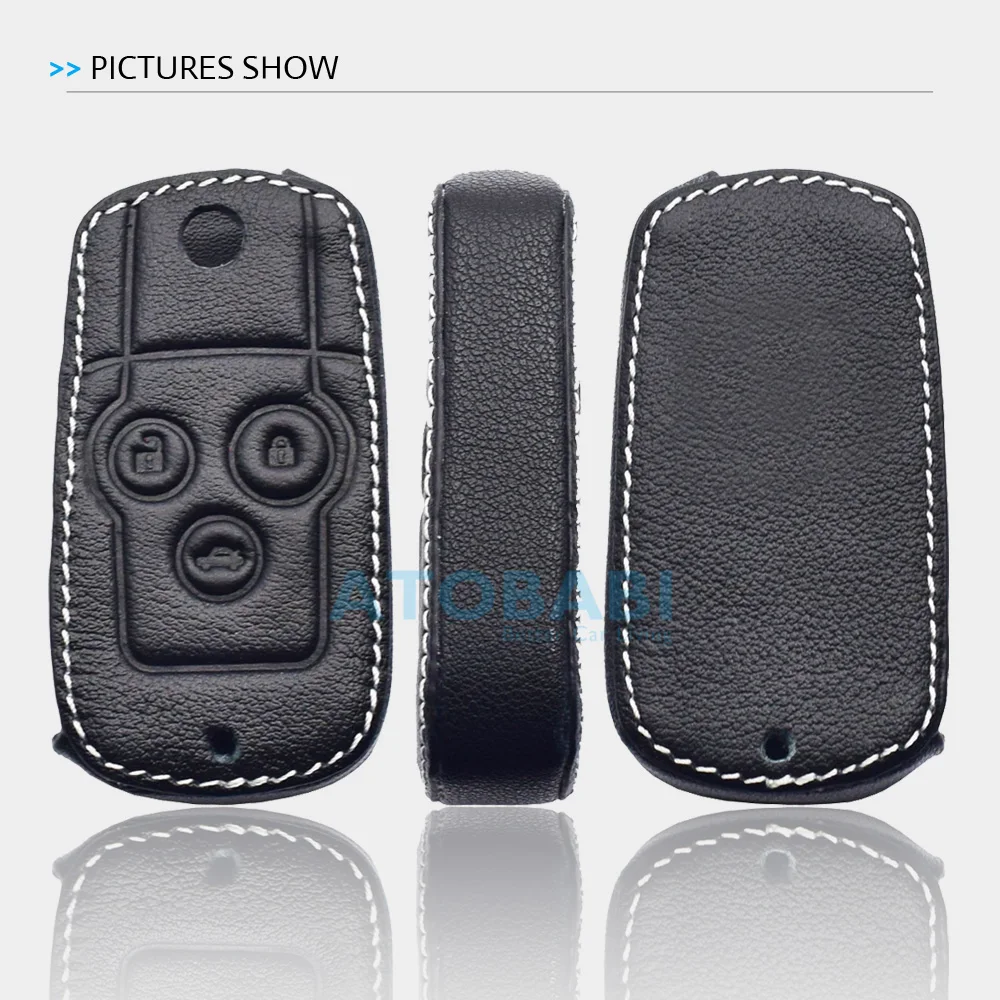 Leder Auto Schlüssel Fall Keychain Für Honda CR-V Civic Jazz CR-Z Accord Acura TL TSX MDX RDX Flip Fernbedienung fob Schutz Abdeckung – Detail 2