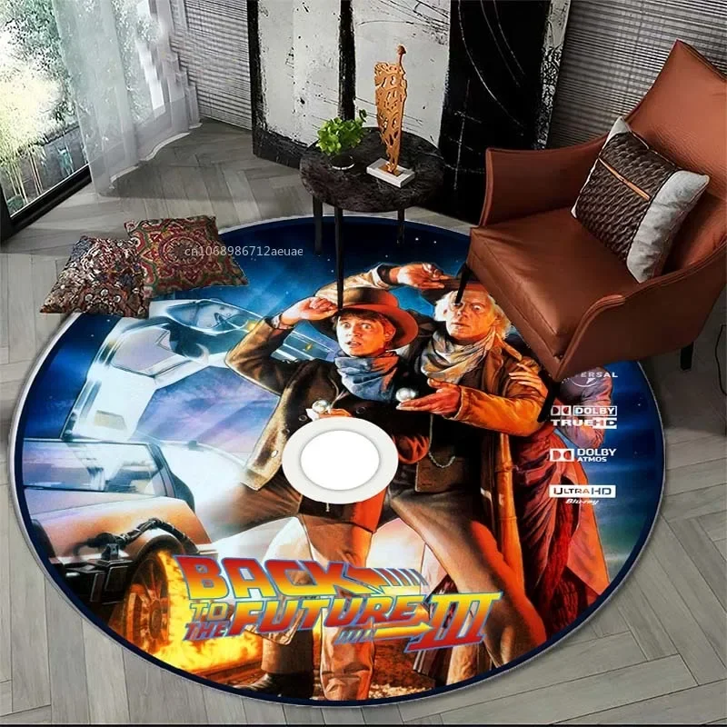 Movie CD DVD Back To The Future Round Carpet Room Home Decor Printed Circle Rug Fashion Modern Outdoor Rug