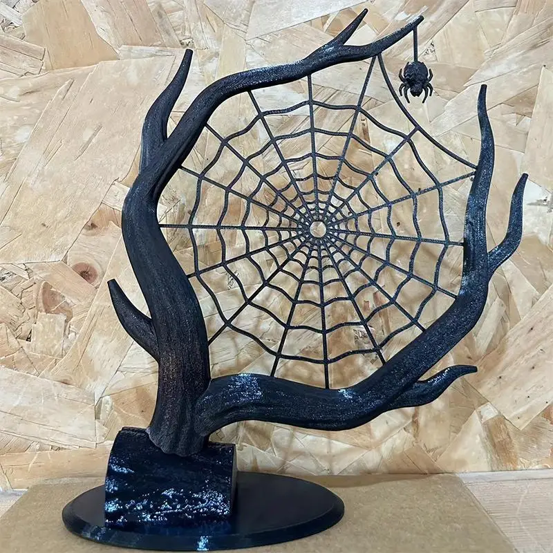 3D-gedruckte Spinnennetz-Dekoration, Halloween-Schmuckständer für Ohrringe, Ringe, Armbänder, Aufbewahrungs- und Präsentationsständer, Halloween-Party-Geschenk – Detail 10