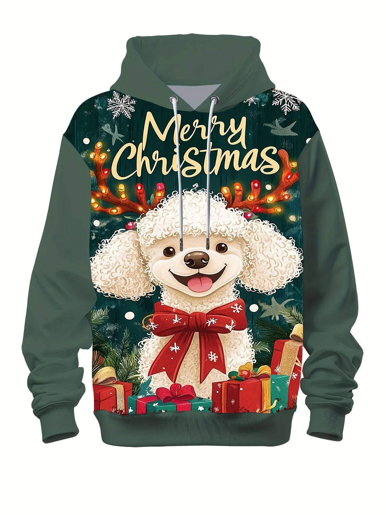

Men's Christmas Dog Graphic Hoodies 3D Printed Funny Christmas Theme Hooded Sweatshirts Autumn WinterLoose Casual Man Clothing