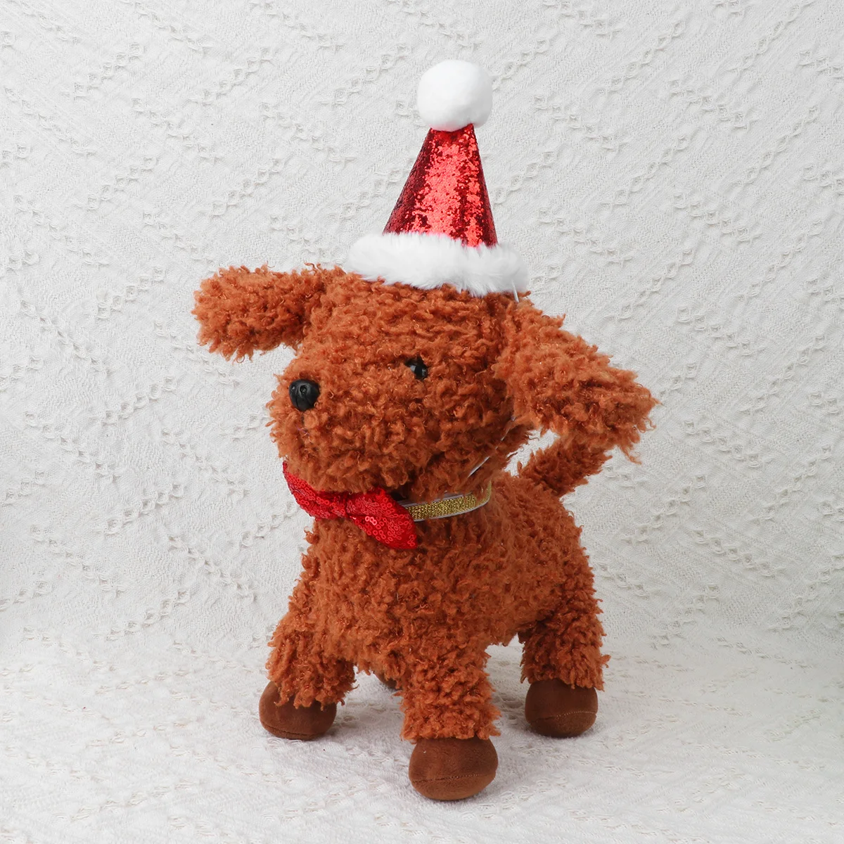 

Dog Christmas Hat with Bow Tie Red Pet Costume for Puppy Kitten Cat Holiday Party Decor Triangular Headwear